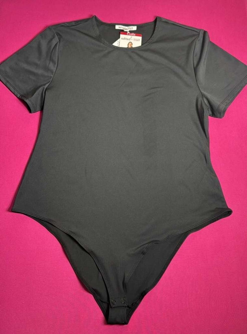 Edited x Hunter McGrady Gray Scuba Bodysuit Plus Size XL NWT